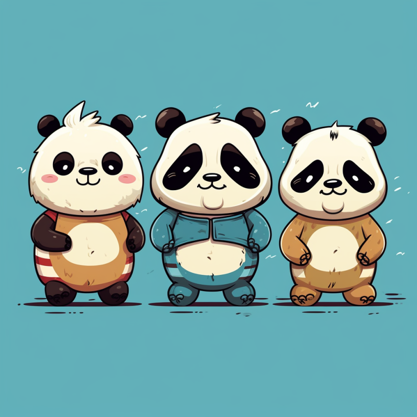 midjourney.ooa_Cartoon_pandas_all_four_feet_are_standing_on_the_5bf30c75-d4c3-485d-abe4-261ab8ce60bc.png