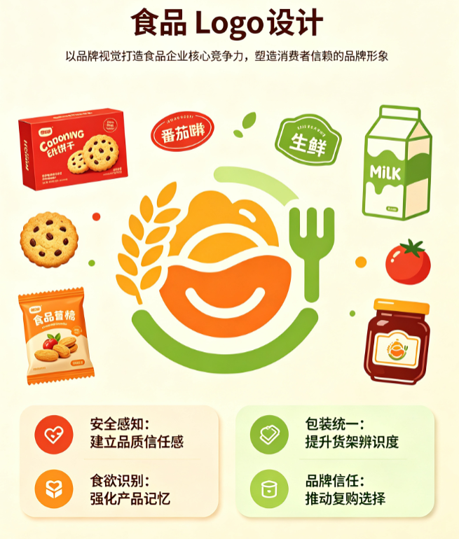 食品Logo设计，以品牌视觉打造食品企业核心竞争力，塑造消费者信赖的品牌形象