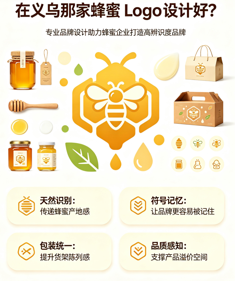 在义乌那家蜂蜜Logo设计好？专业品牌设计助力蜂蜜企业打造高辨识度品牌